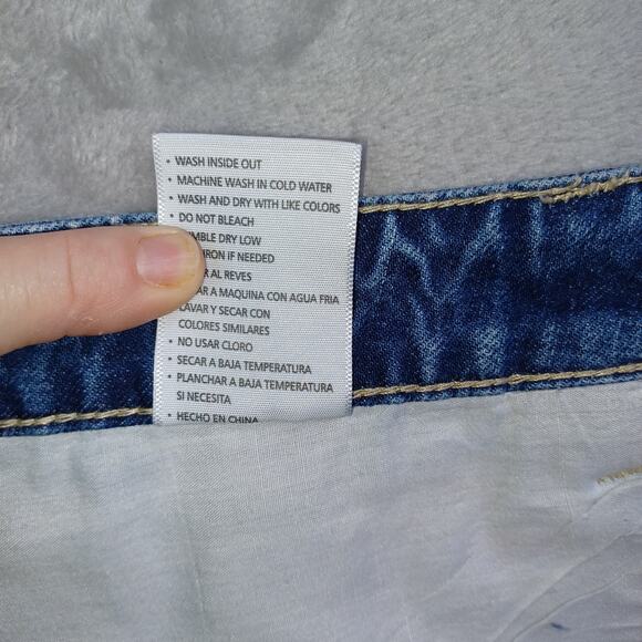 Kancan Distressed Denim Jean Shorts Women's Large W28 Blue Cuffed Mid KC5142YT - Picture 13 of 13